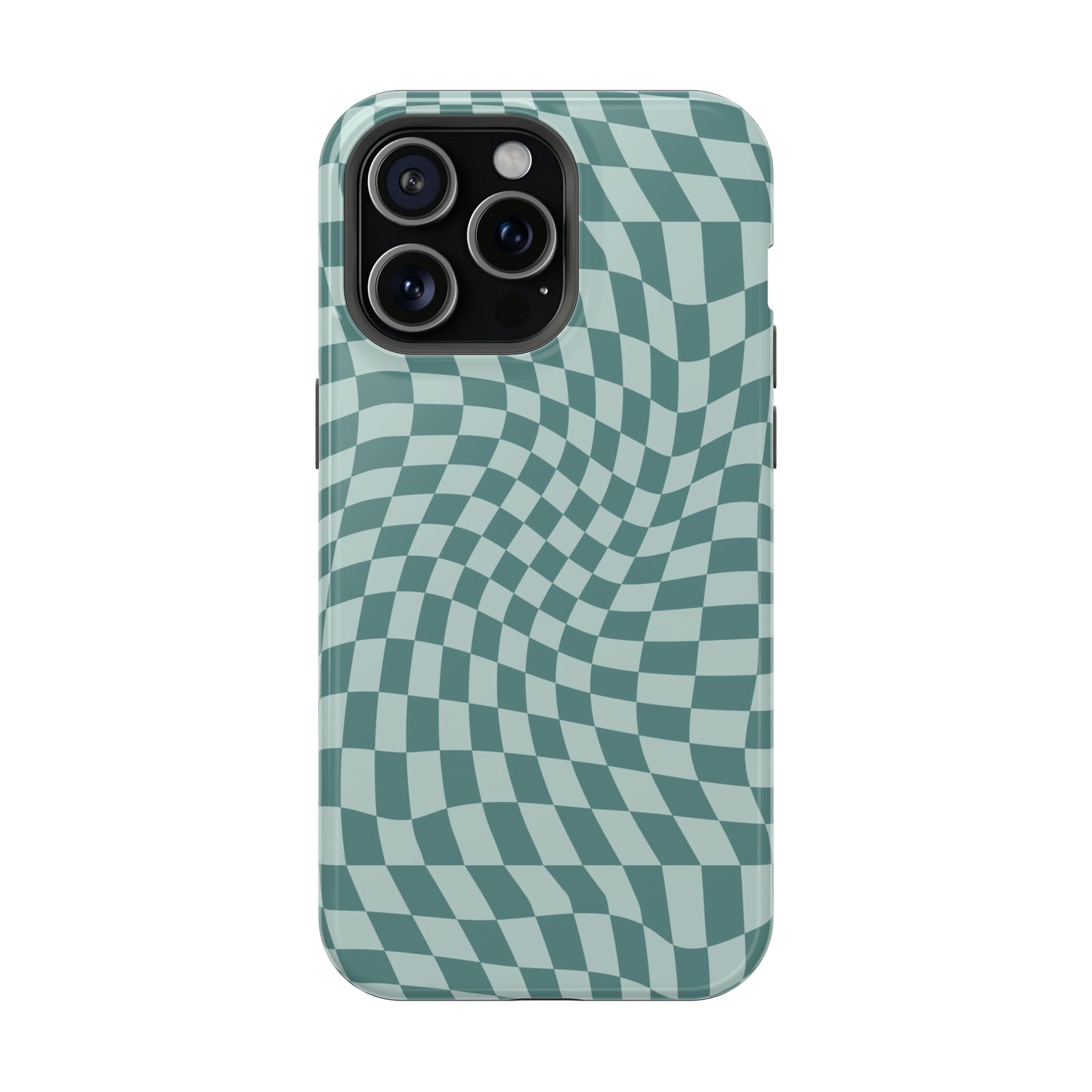 Wavy Teal Blue Checkerboard Case