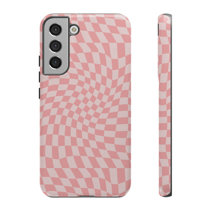 Wavy Pink Checkerboard