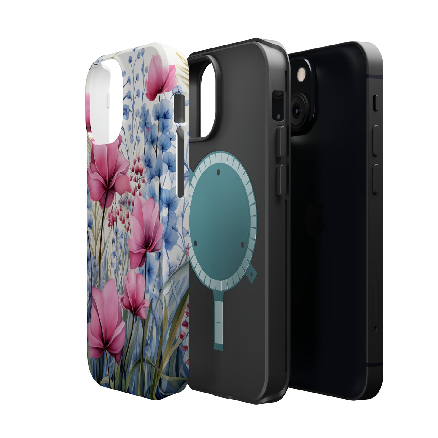 Pink and Blue Spring Flowers Case