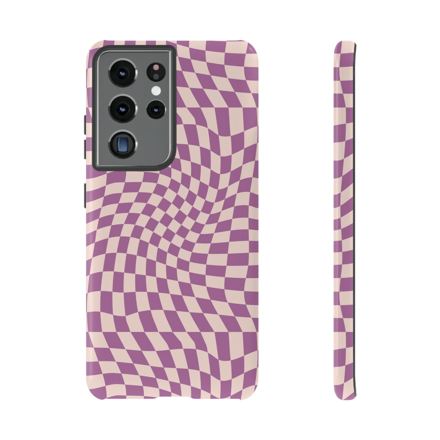 Wavy Purple Pink Checkerboard