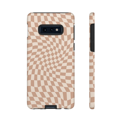 Wavy Tan Checkerboard