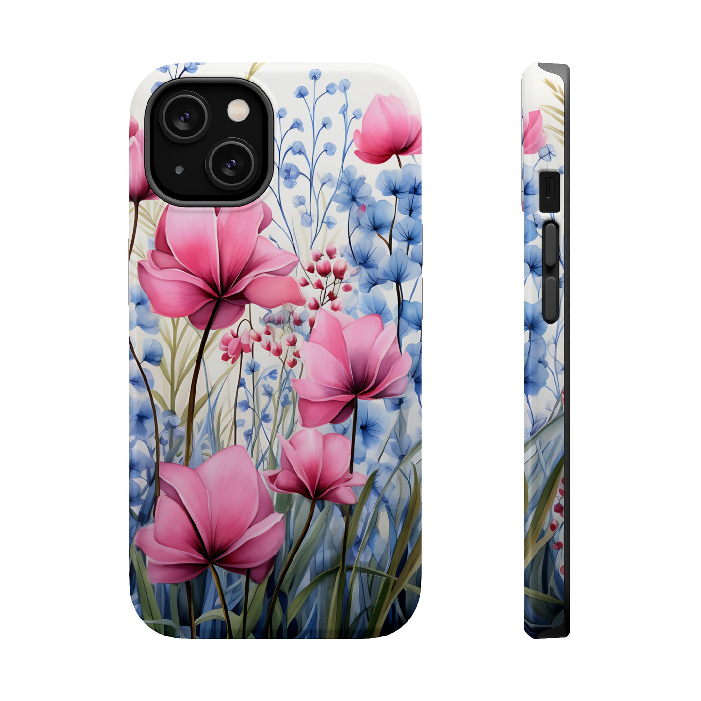 Pink and Blue Spring Flowers Case