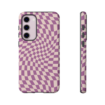 Wavy Purple Pink Checkerboard