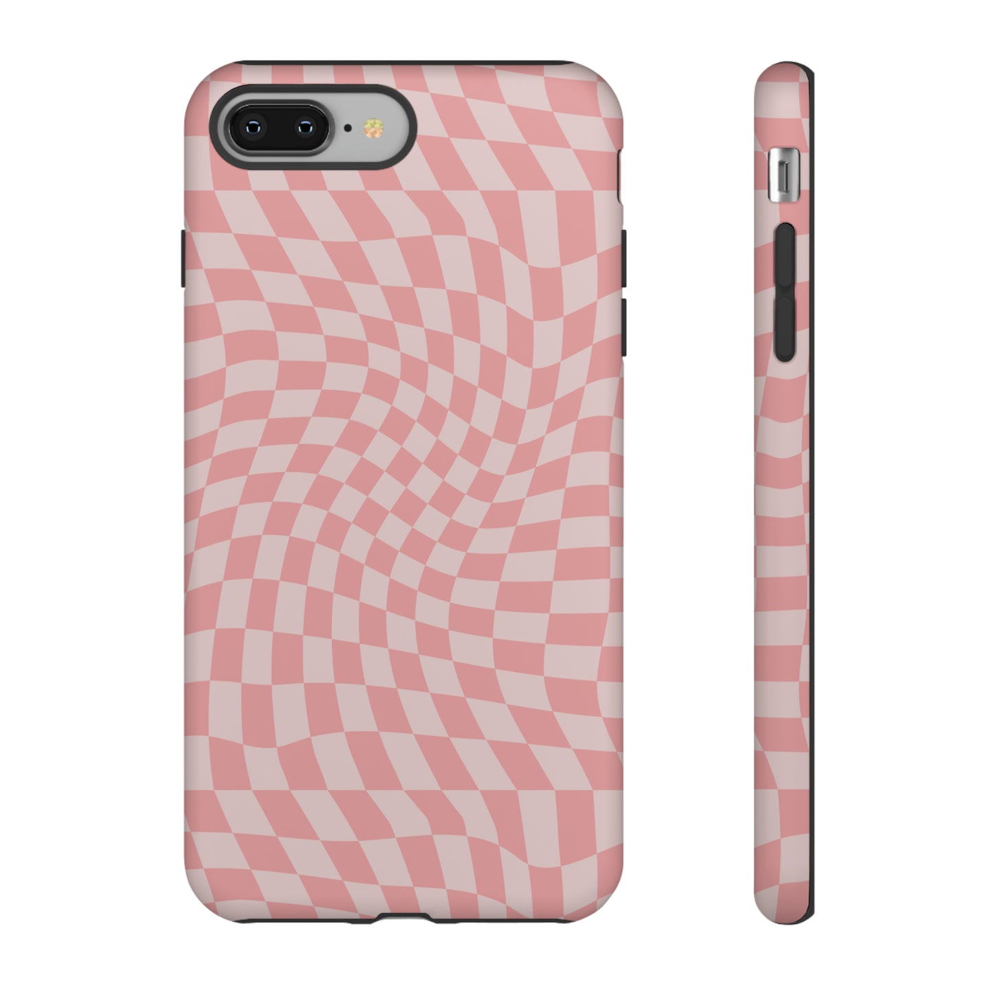 Wavy Pink Checkerboard