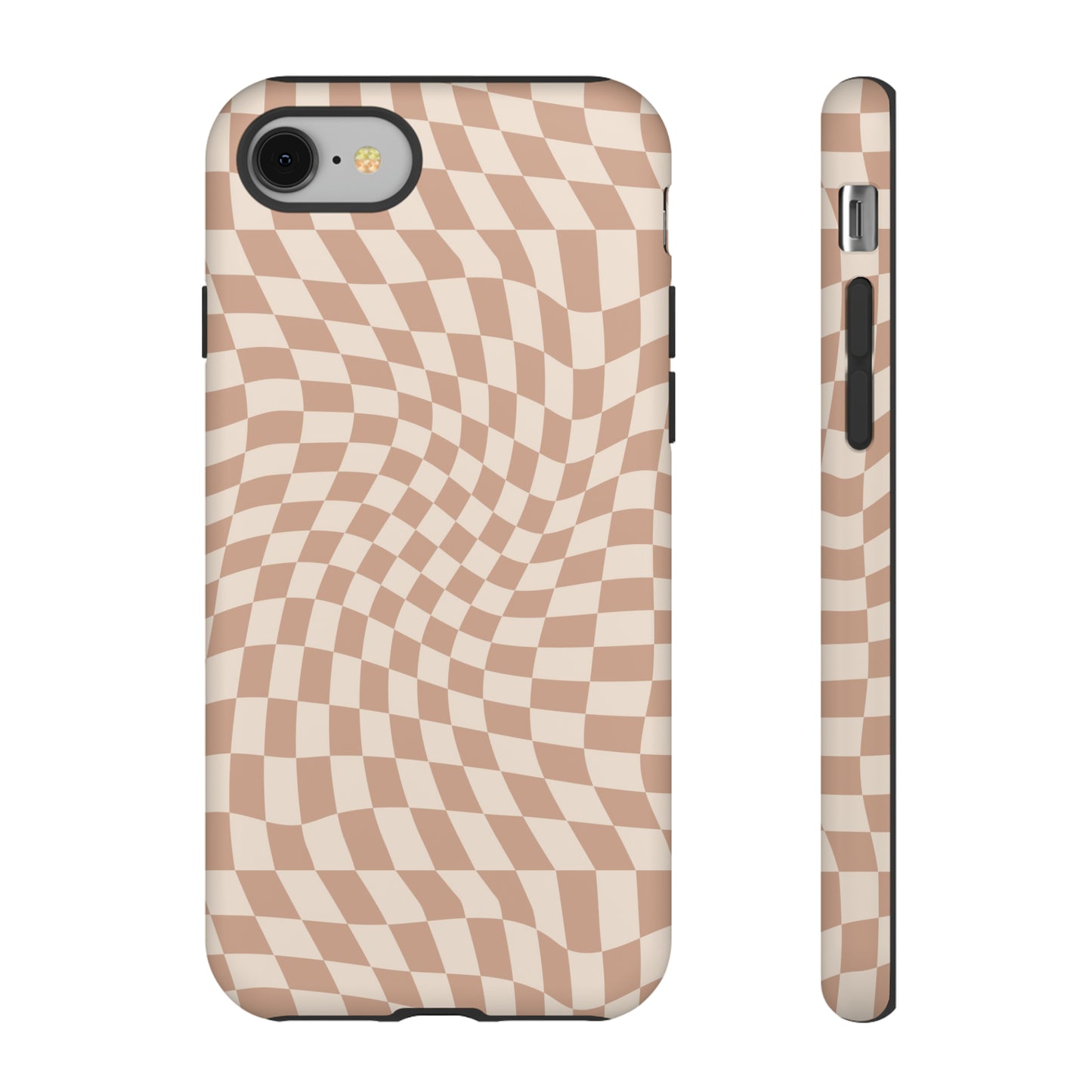 Wavy Tan Checkerboard