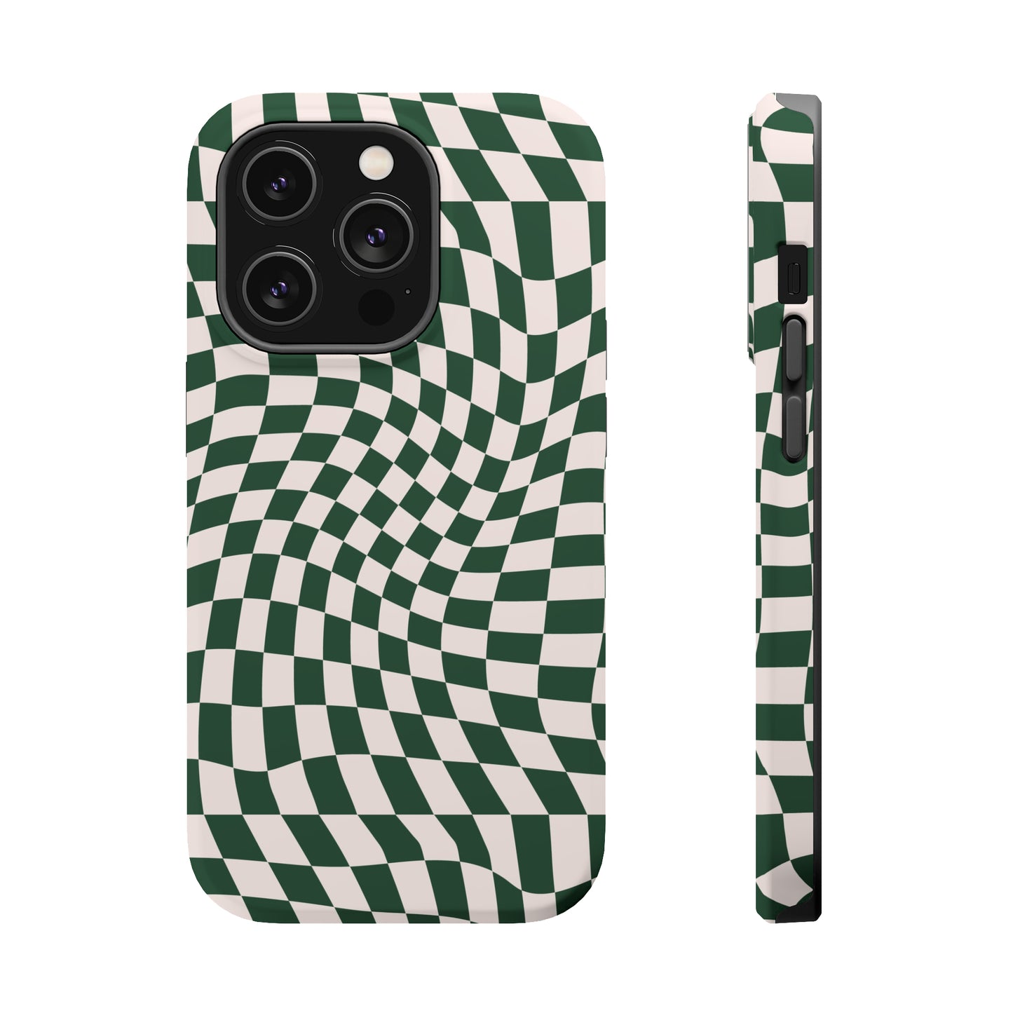 Wavy Forest Green Checkerboard Case