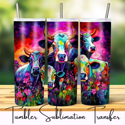 SUB1151 Animal Selfies Cows Tumbler Sublimation Transfer