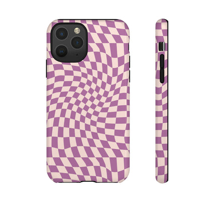 Wavy Purple Pink Checkerboard