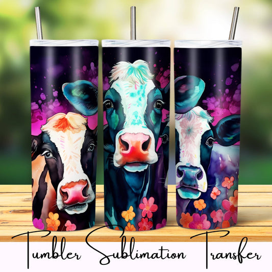 SUB1152  Animal Selfies Cows Tumbler Sublimation Transfer