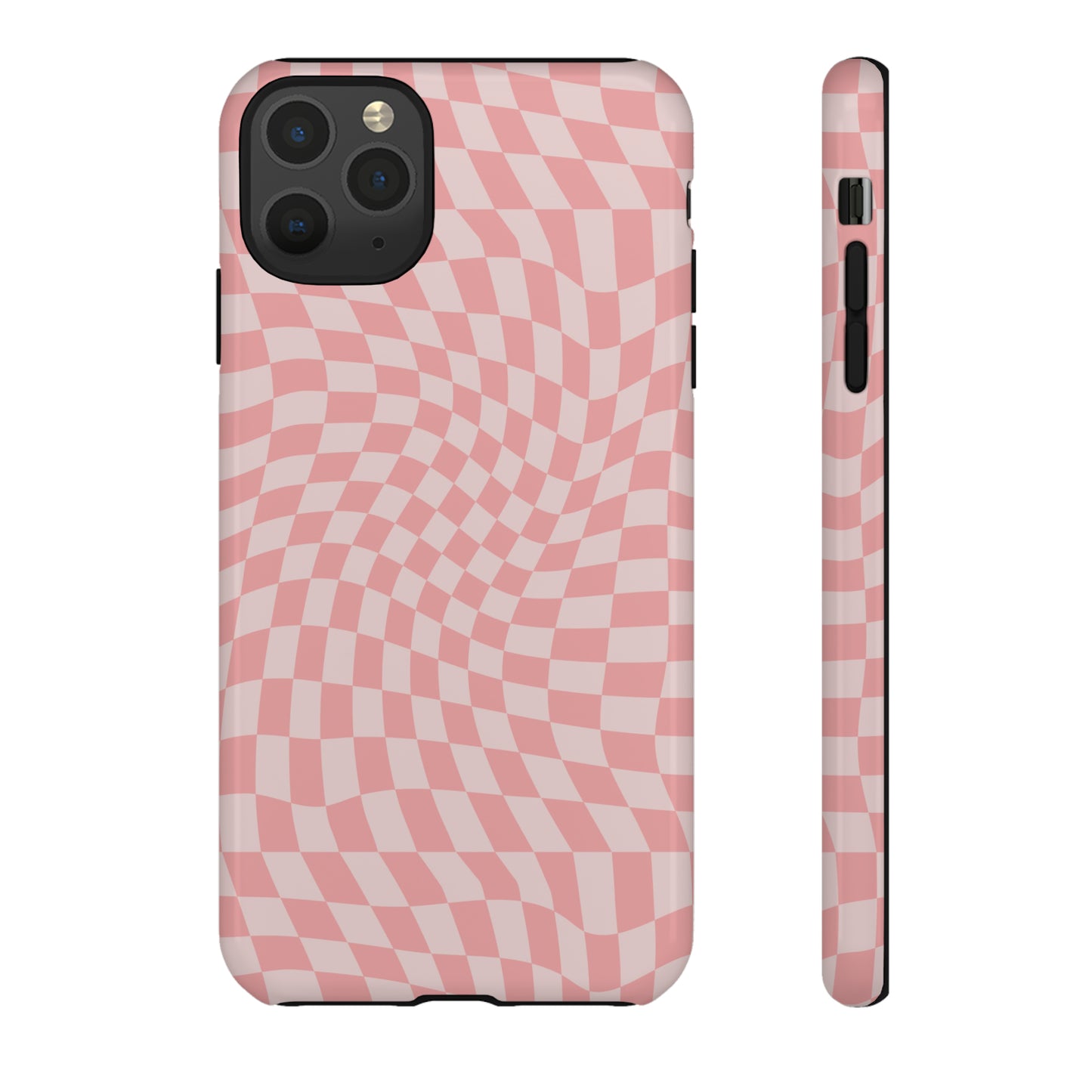 Wavy Pink Checkerboard