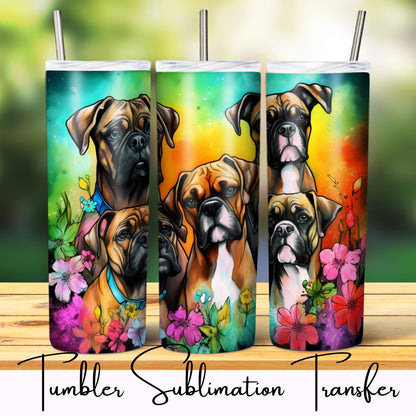 SUB1156 Animal Selfies Dogs Tumbler Sublimation Transfer