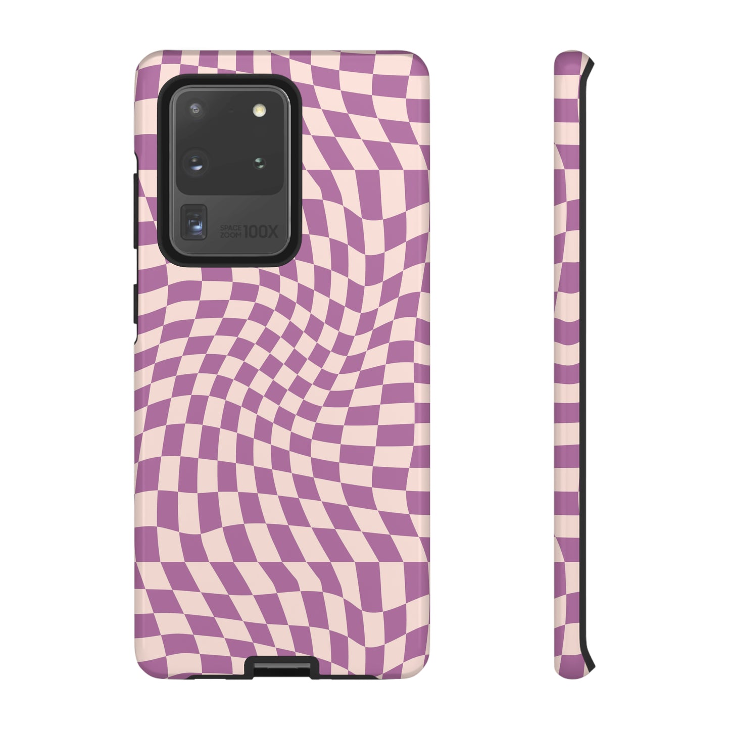 Wavy Purple Pink Checkerboard