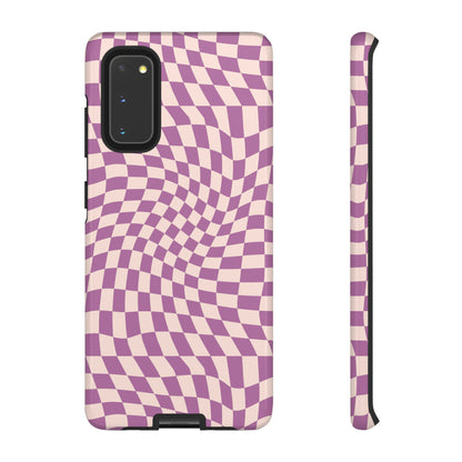 Wavy Purple Pink Checkerboard