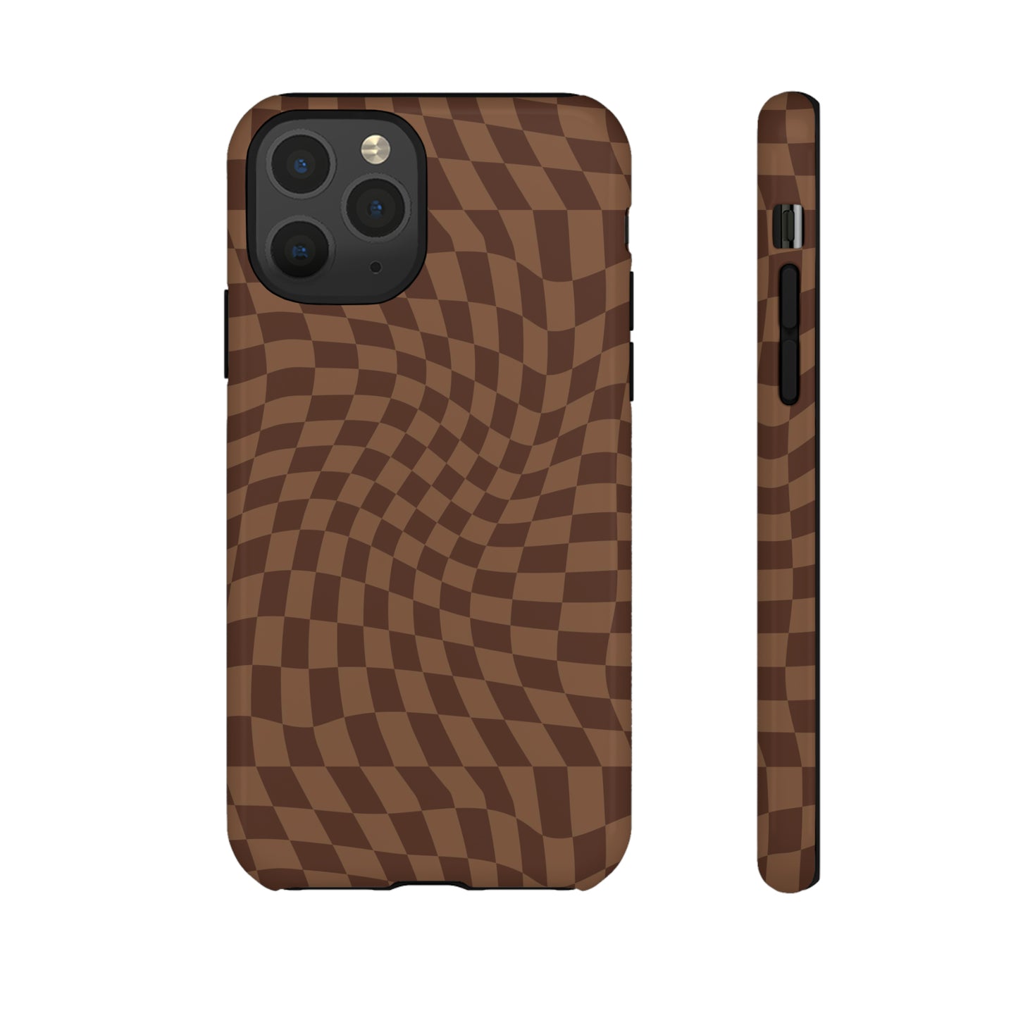 Wavy Brown Checkerboard