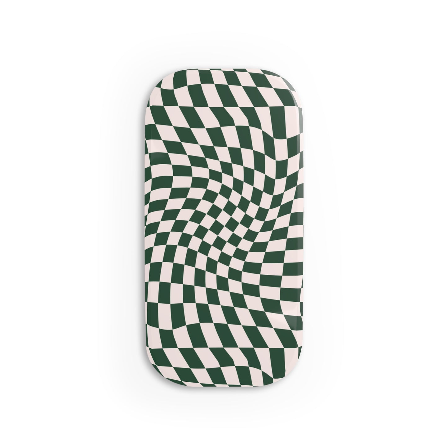 Forest Green Wavy Checkerboard Phone Click-On Grip