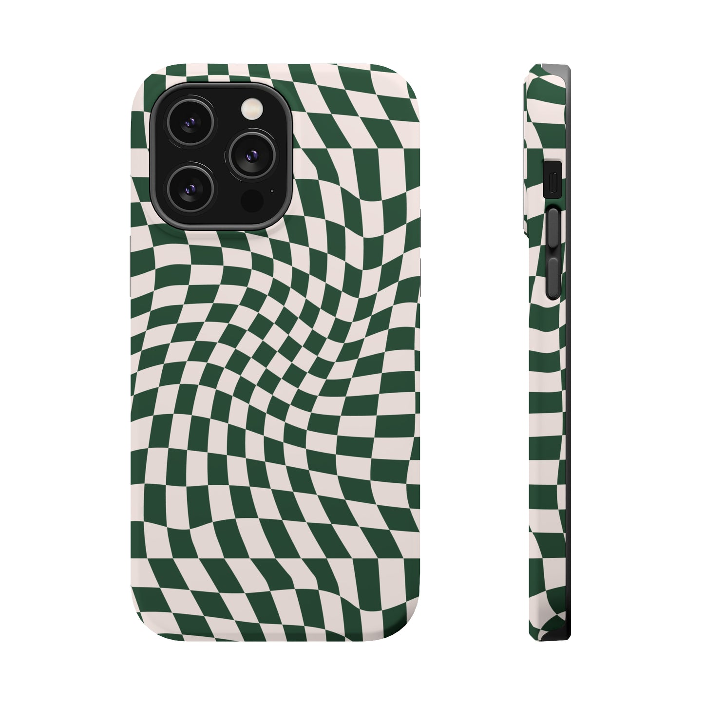 Wavy Forest Green Checkerboard Case