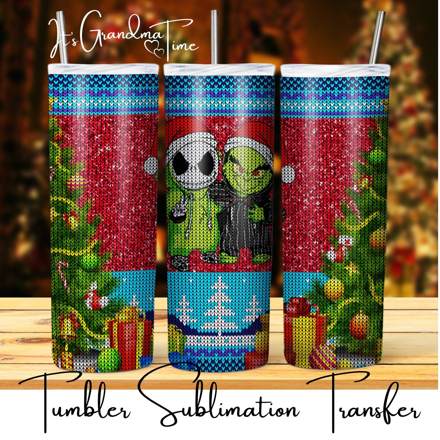 SUB2233 Christmas Sweater Tumbler Sublimation Transfer
