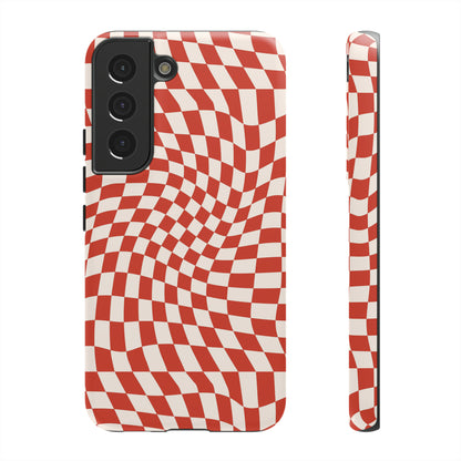 Wavy Cherry Cream Checkerboard