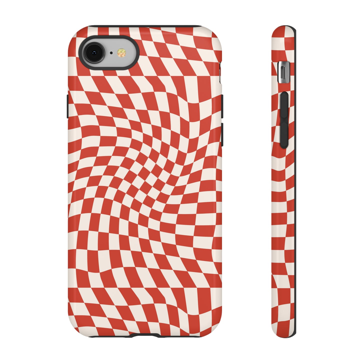 Wavy Cherry Cream Checkerboard