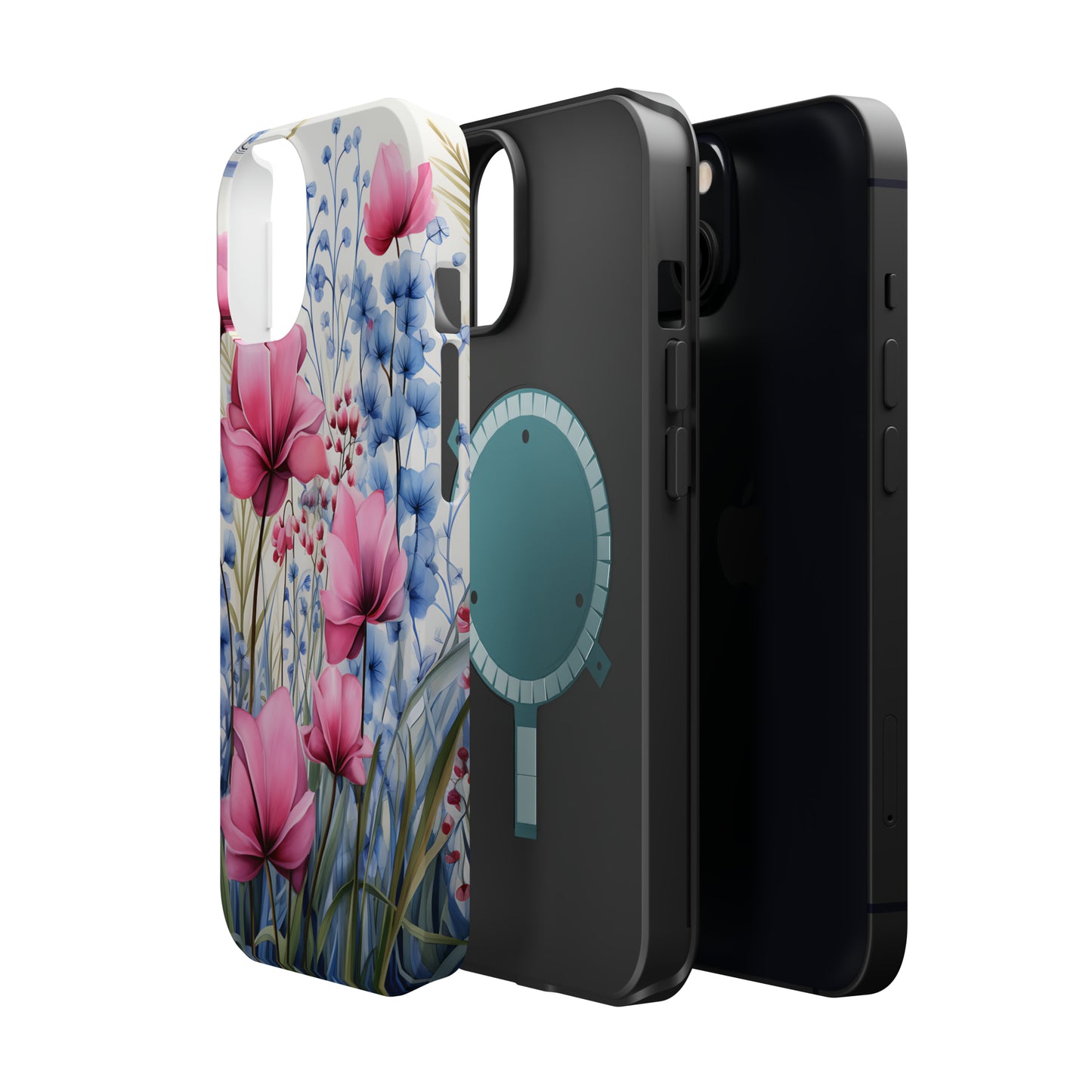 Pink and Blue Spring Flowers Case