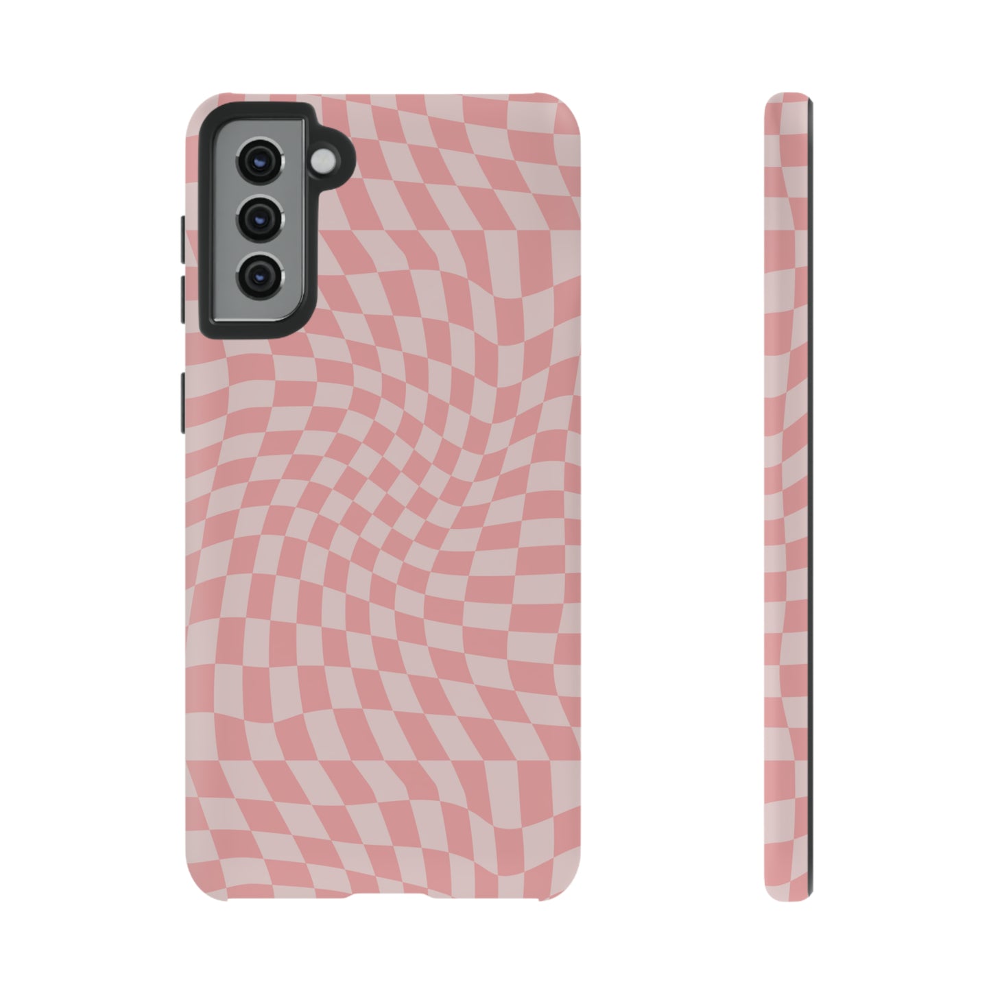 Wavy Pink Checkerboard