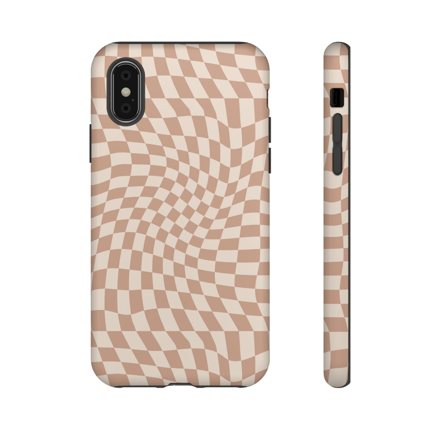 Wavy Tan Checkerboard