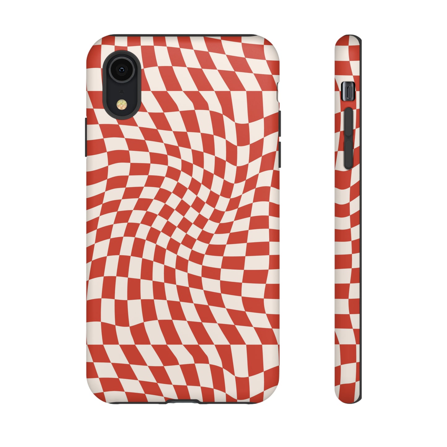 Wavy Cherry Cream Checkerboard