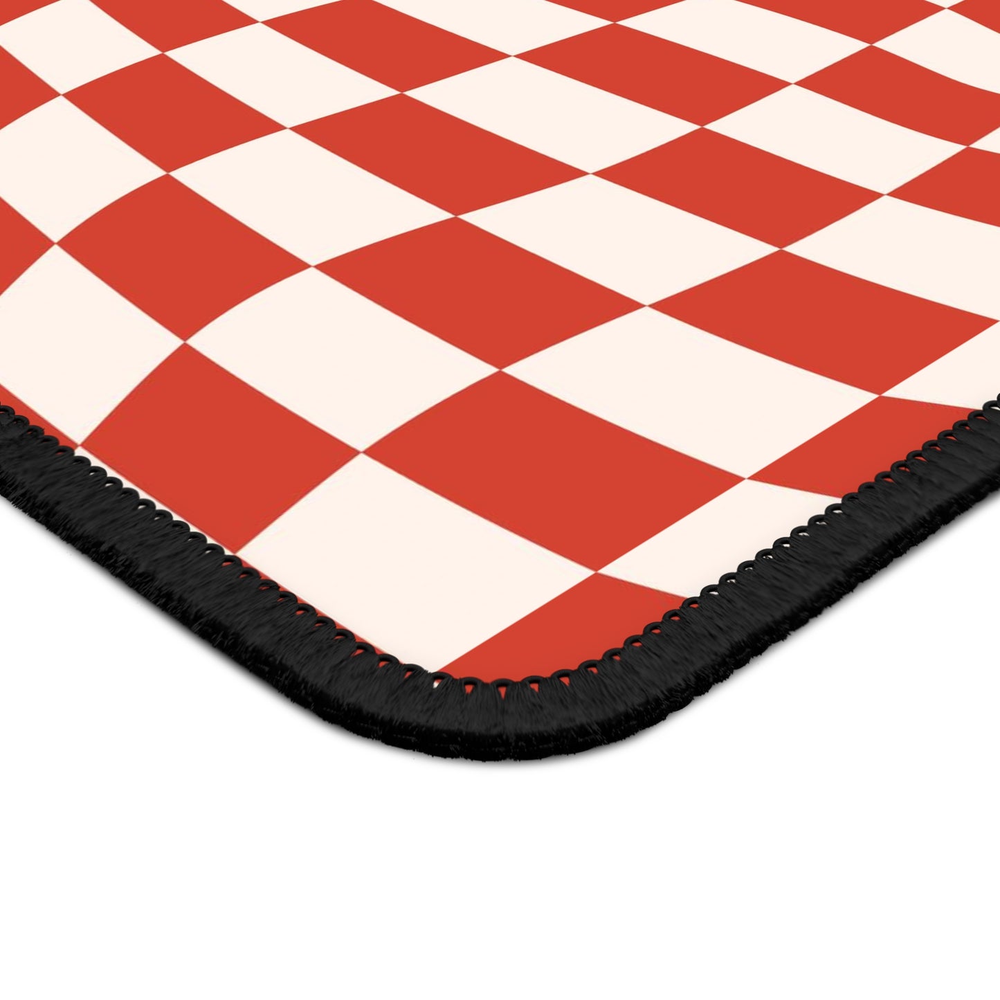 Trendy Wavy Cherry Cream Checkerboard Non Slip Gaming Mouse Pad