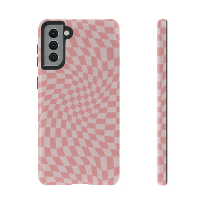 Wavy Pink Checkerboard
