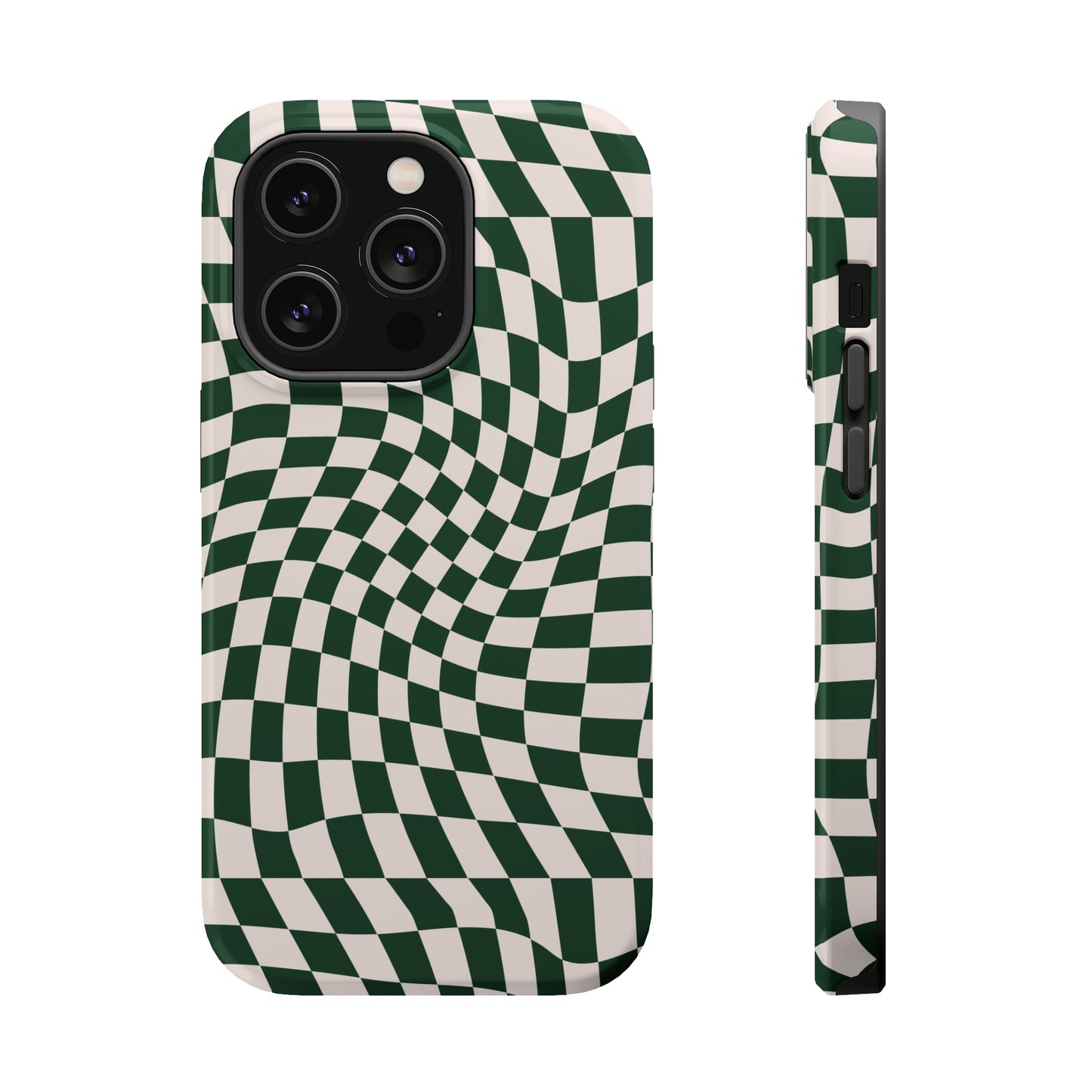 Wavy Forest Green Checkerboard Case