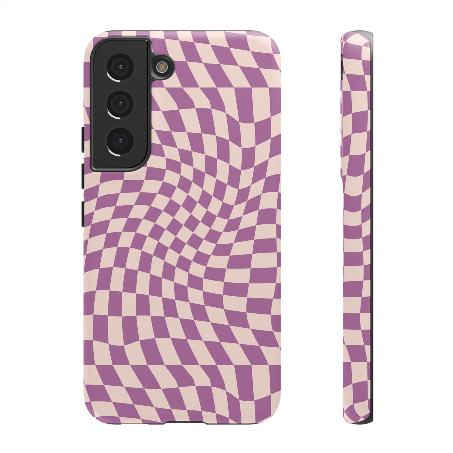 Wavy Purple Pink Checkerboard