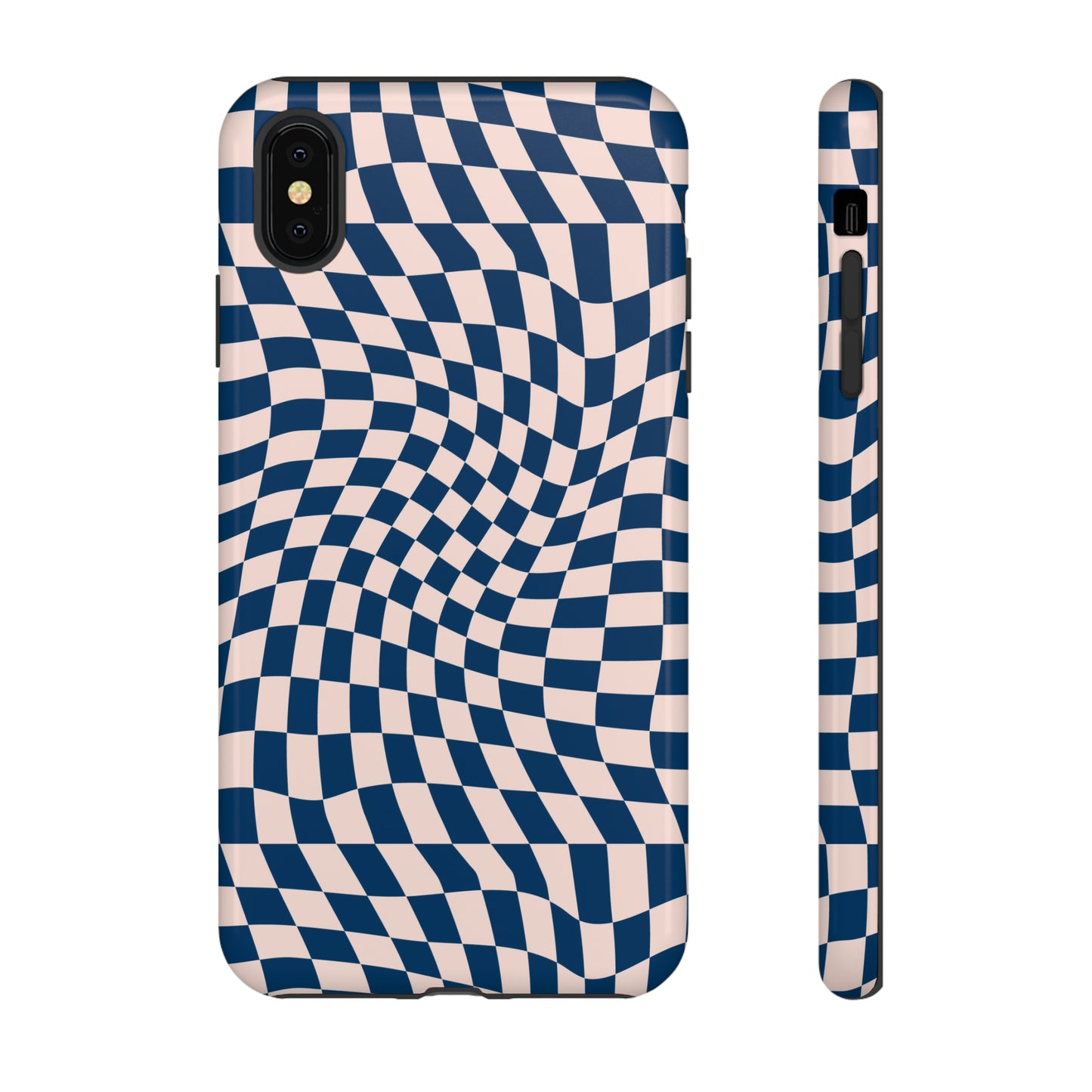 Wavy Blue Checkerboard
