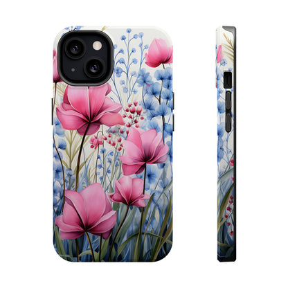 Pink and Blue Spring Flowers Case