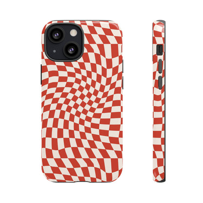 Wavy Cherry Cream Checkerboard