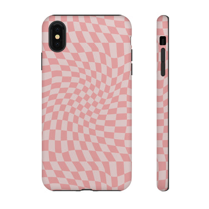 Wavy Pink Checkerboard