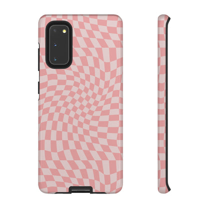 Wavy Pink Checkerboard