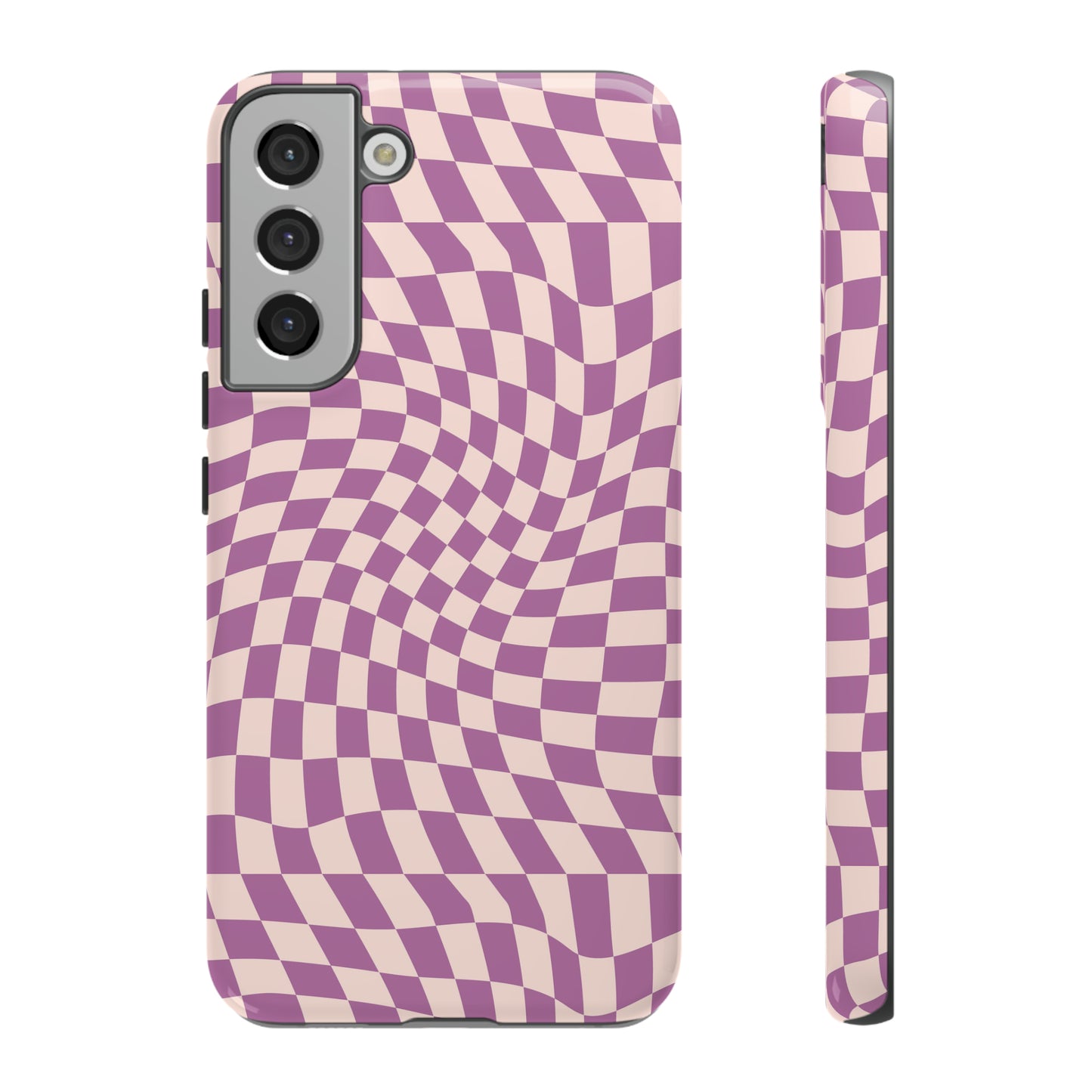 Wavy Purple Pink Checkerboard