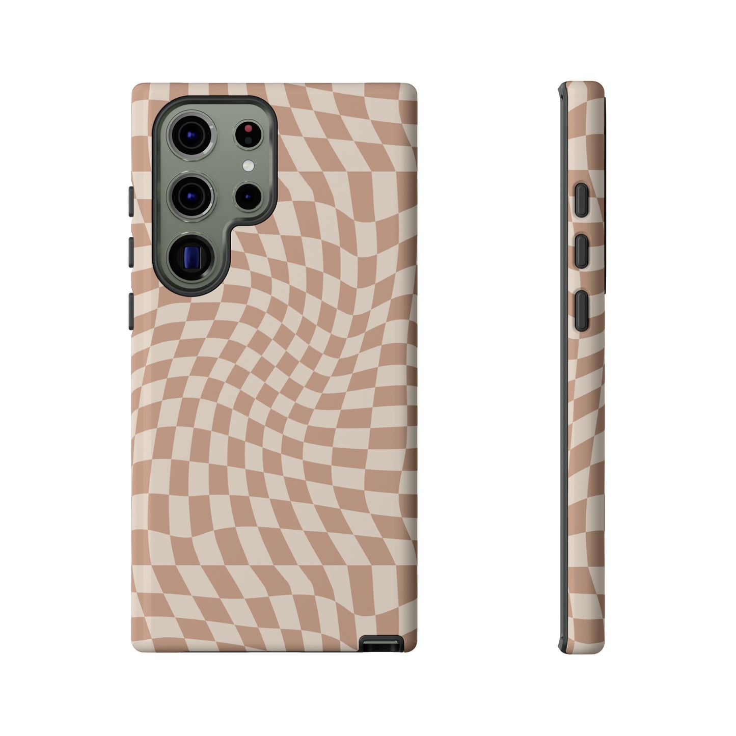 Wavy Tan Checkerboard