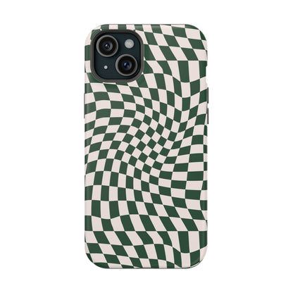 Wavy Forest Green Checkerboard Case