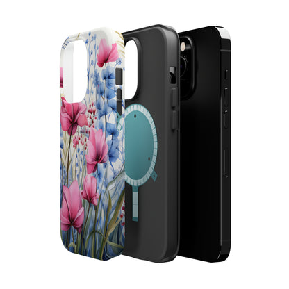 Pink and Blue Spring Flowers Case