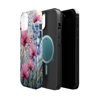 Pink and Blue Spring Flowers Case