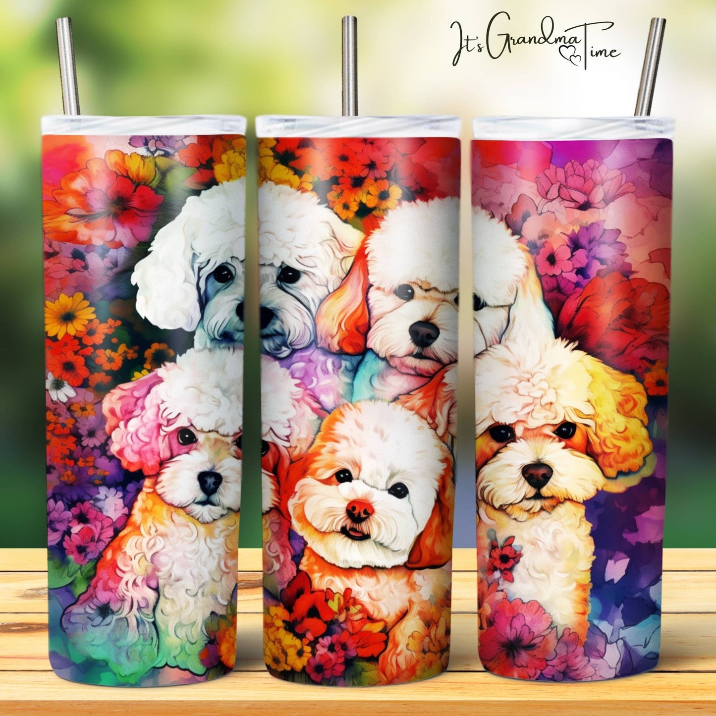 SUB1117 Animal Selfies Poodles Tumbler