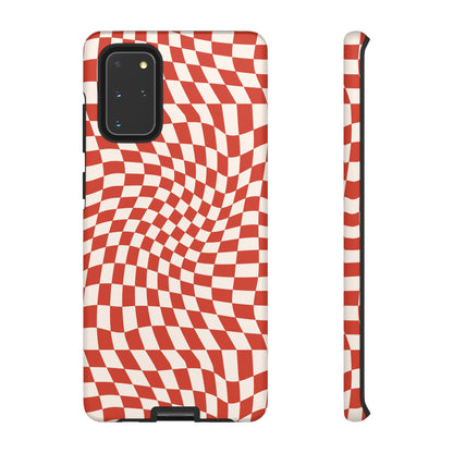 Wavy Cherry Cream Checkerboard