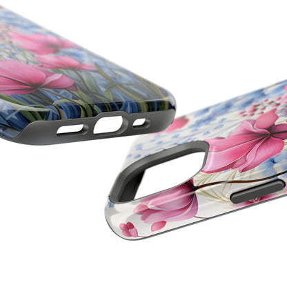 Pink and Blue Spring Flowers Case