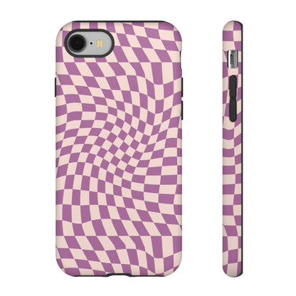 Wavy Purple Pink Checkerboard