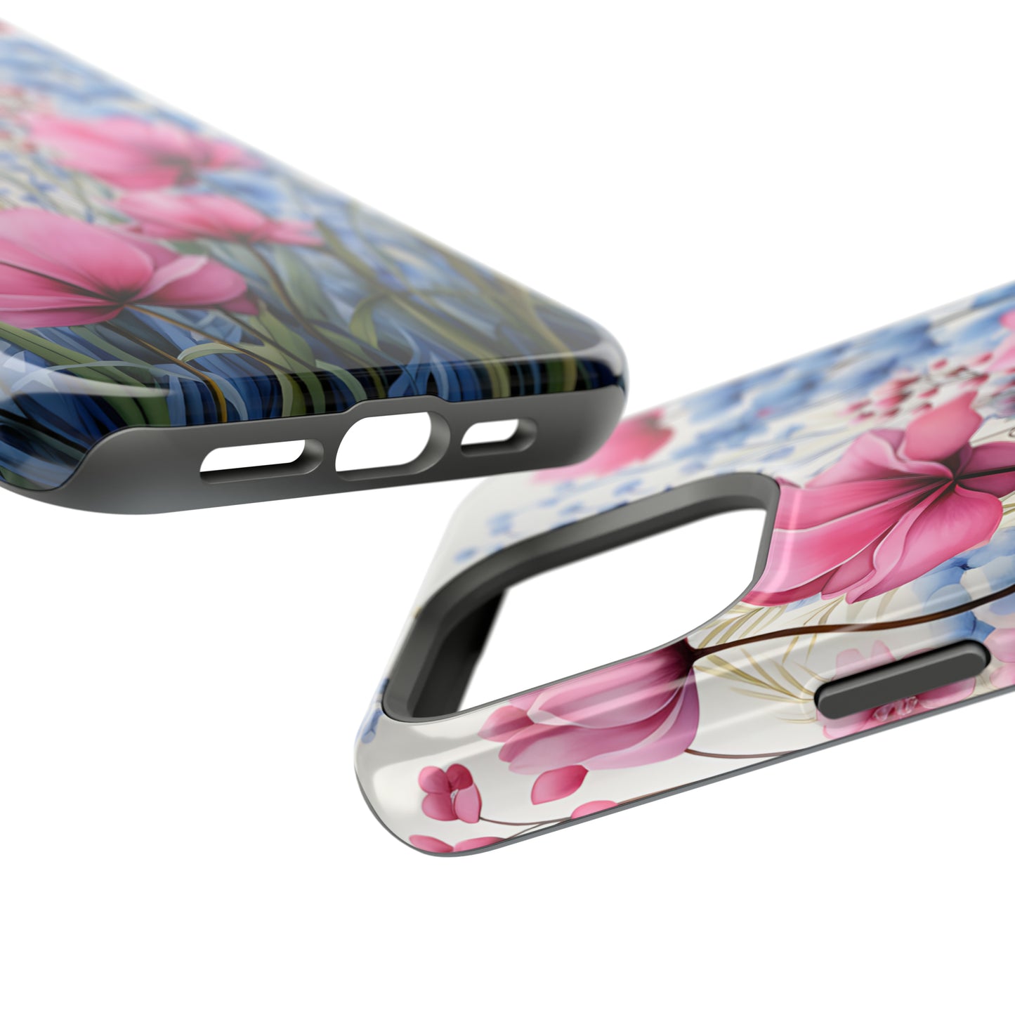 Pink and Blue Spring Flowers Case