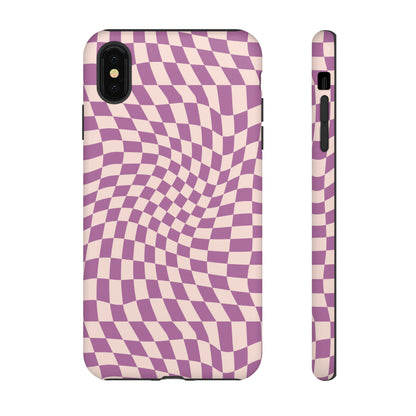 Wavy Purple Pink Checkerboard