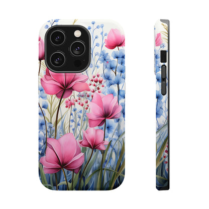 Pink and Blue Spring Flowers Case