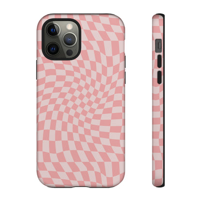 Wavy Pink Checkerboard