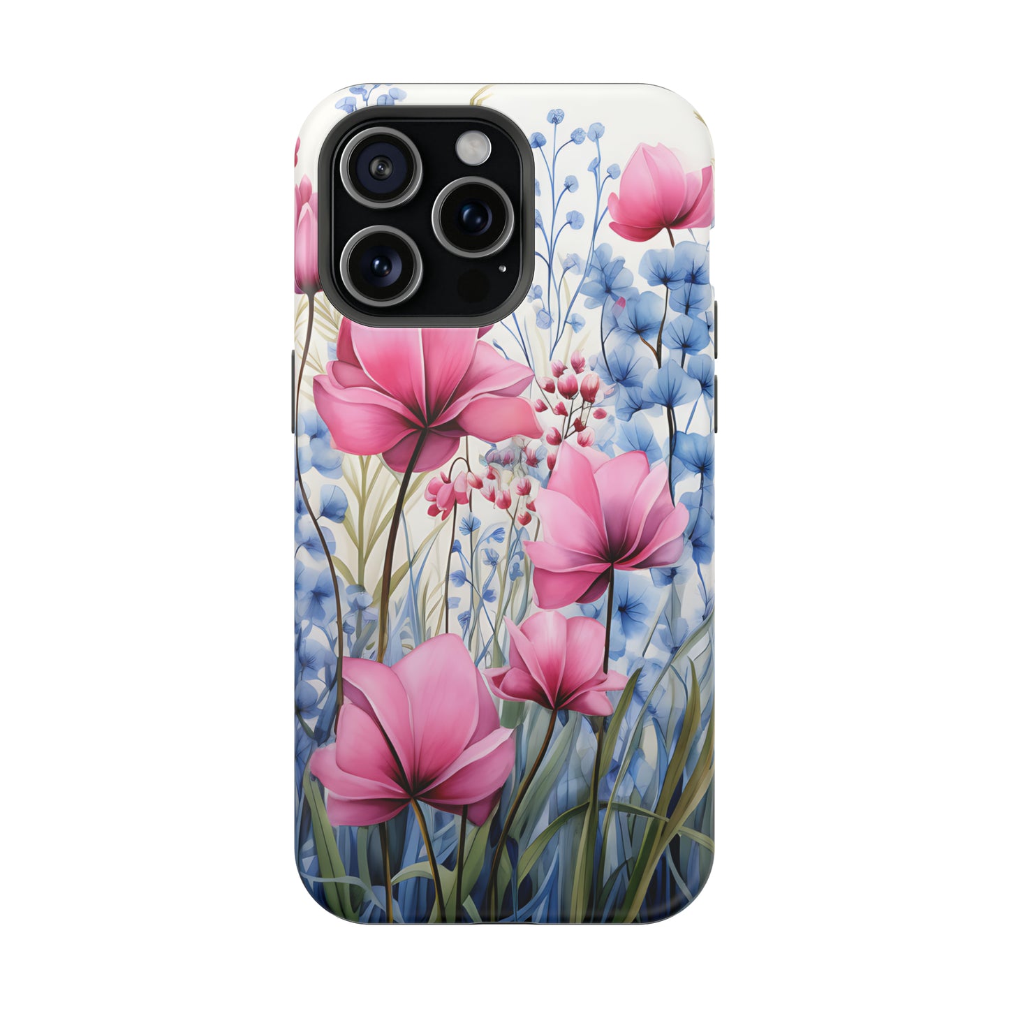 Pink and Blue Spring Flowers Case